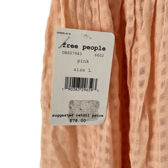 NWT FREE PEOPLE Just Can't Get Enough Halter Top Asymmetrical Hem  Pink Size L - Picture 9 of 12